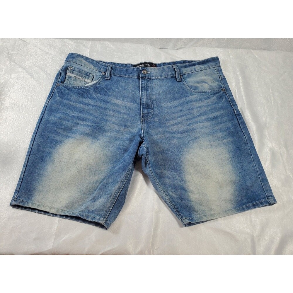 Ecko Unltd Rawthentic Men's 44 Baggy Acid Wash Blue Denim Jorts Shorts
